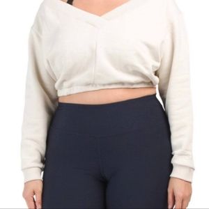 Reebok Fleece Crop Top Long Sleeve Size 4X